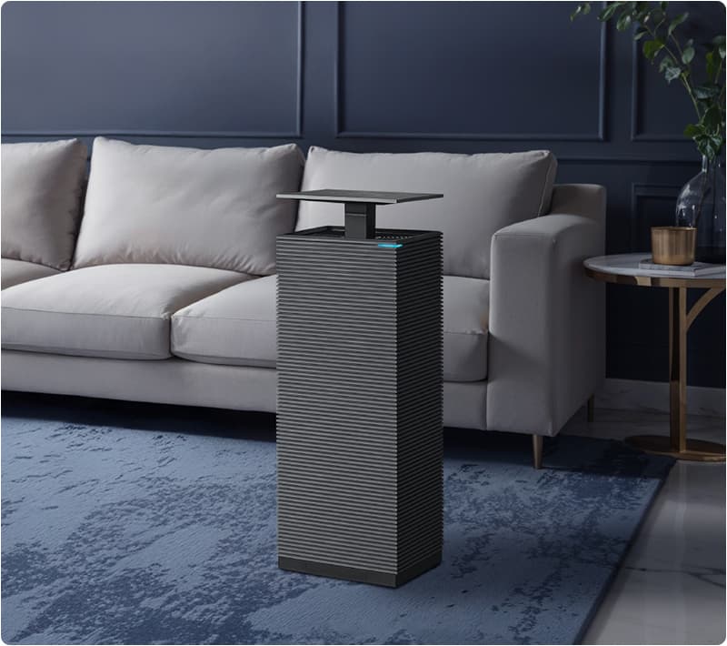 Coway air purifier in a home living room setting