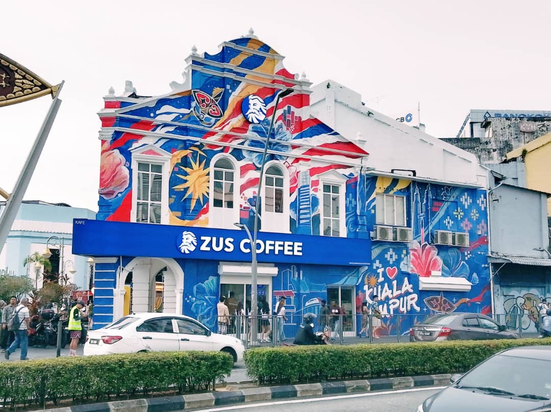 ZUS Coffee outlet storefront at Pasar Seni, Kuala Lumpur