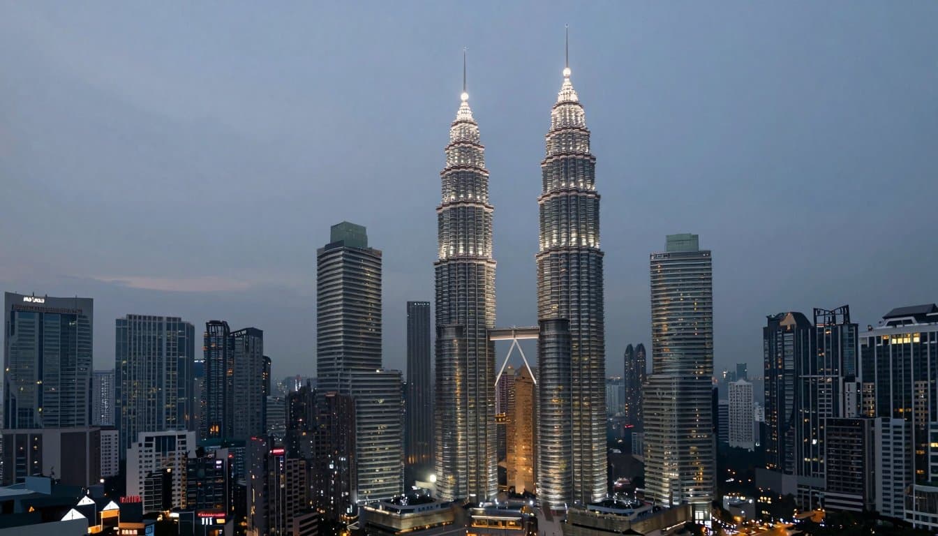 Kuala Lumpur business district skyline